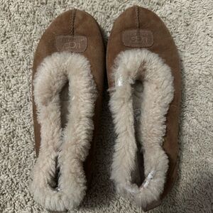 UGG Women's Tan Sheepskin Slippers